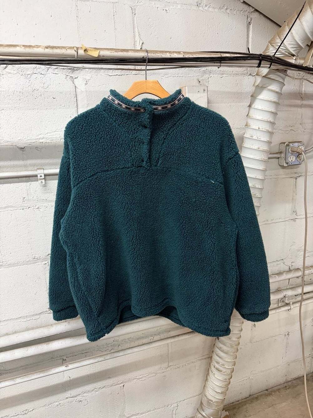EMS Pinnacle Performance Fleece Pullover Size X-Large Teal Snap Neck